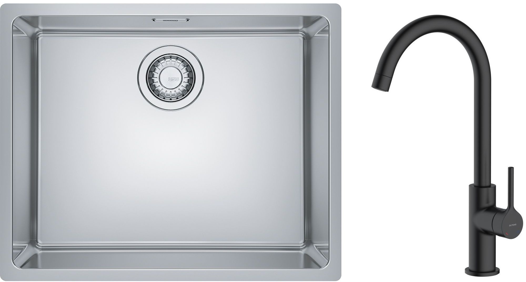 Set lavello in acciaio Franke Maris 122.0525.271, rubinetto da cucina Oltens Skafta 35206300
