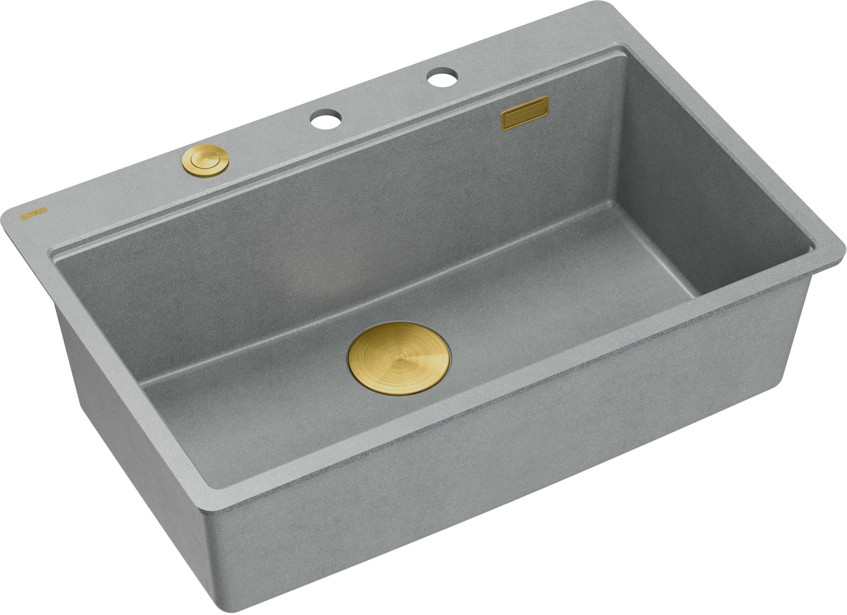 Quadron Marc lavello graniteq 75x49 cm grigio/grafite/inox HQM7650U5_FM_PVDG1