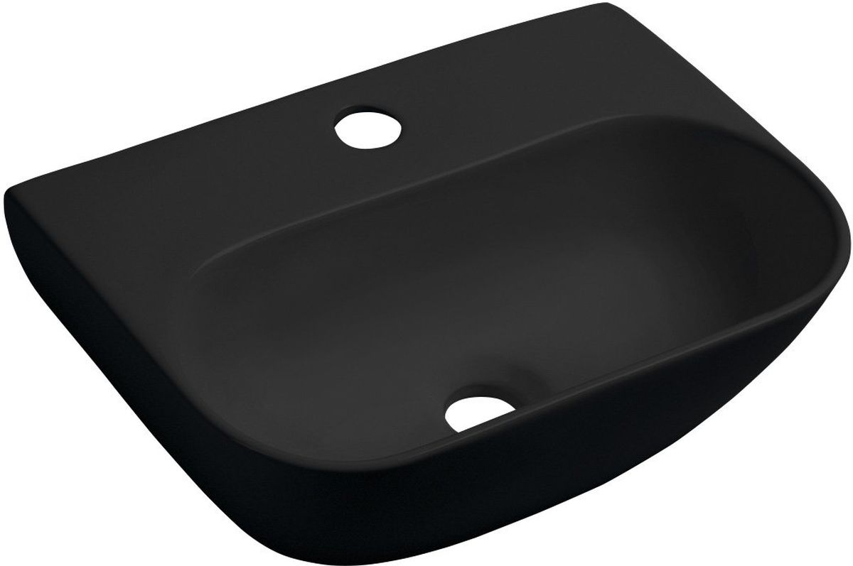 Sapho Small lavabo 42x29 cm semicircolare a parete nero AR265B