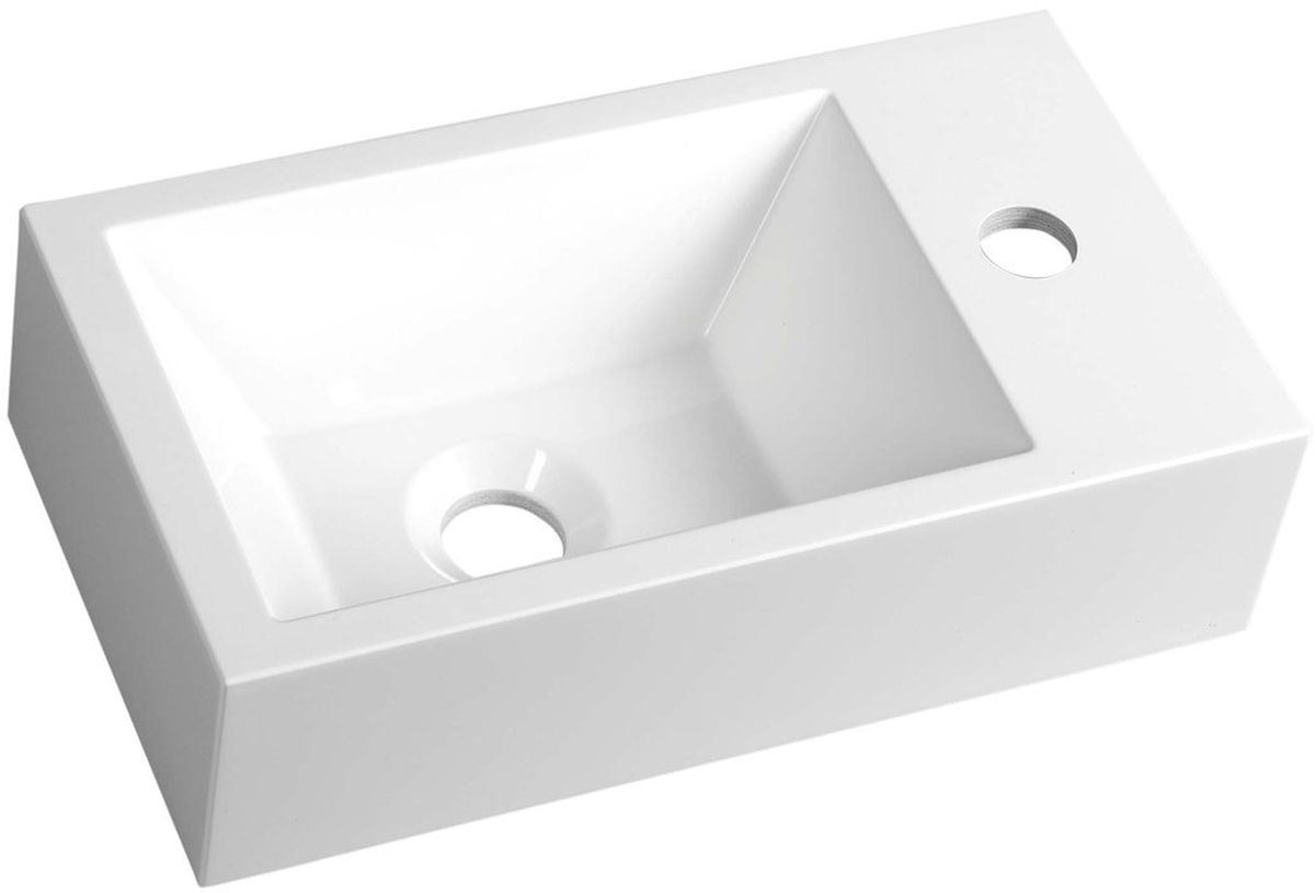 Sapho Small lavabo 40x22 cm rettangolare a parete-da appoggio bianco AR500