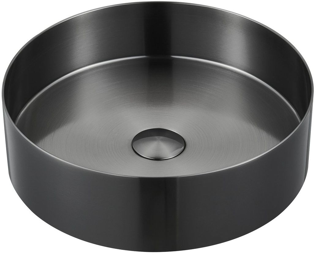 Sapho Aurum lavabo 38x38 cm rotonda da appoggio antracite AU101