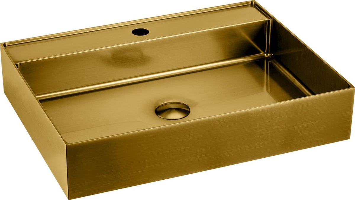 Sapho Aurum lavabo 55x42 cm rettangolare da appoggio oro AU202