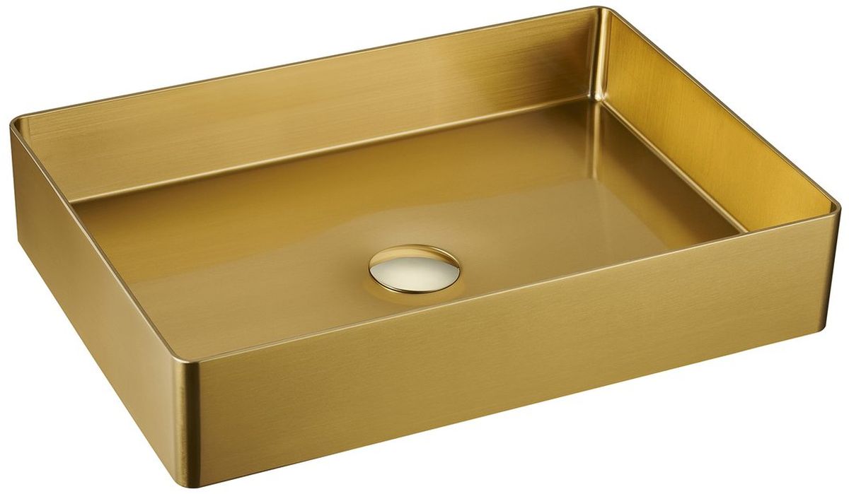 Sapho Aurum lavabo 50x35.2 cm rettangolare da appoggio oro AU203
