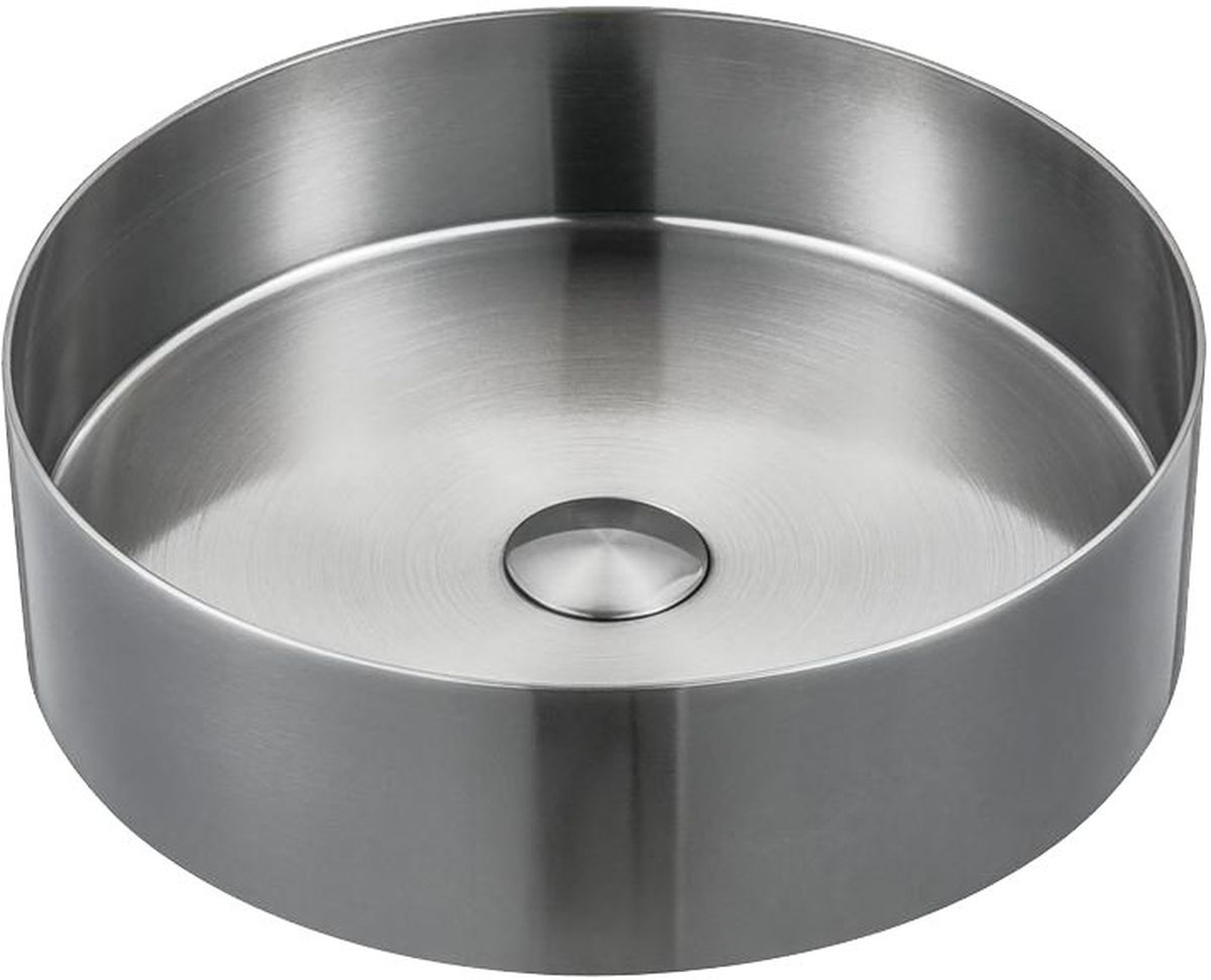 Sapho Aurum lavabo 38x38 cm rotonda da appoggio acciaio AU401