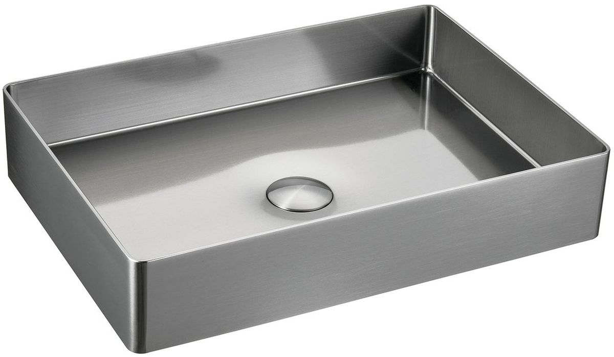 Sapho Aurum lavabo 50x35.2 cm rettangolare da appoggio acciaio AU403