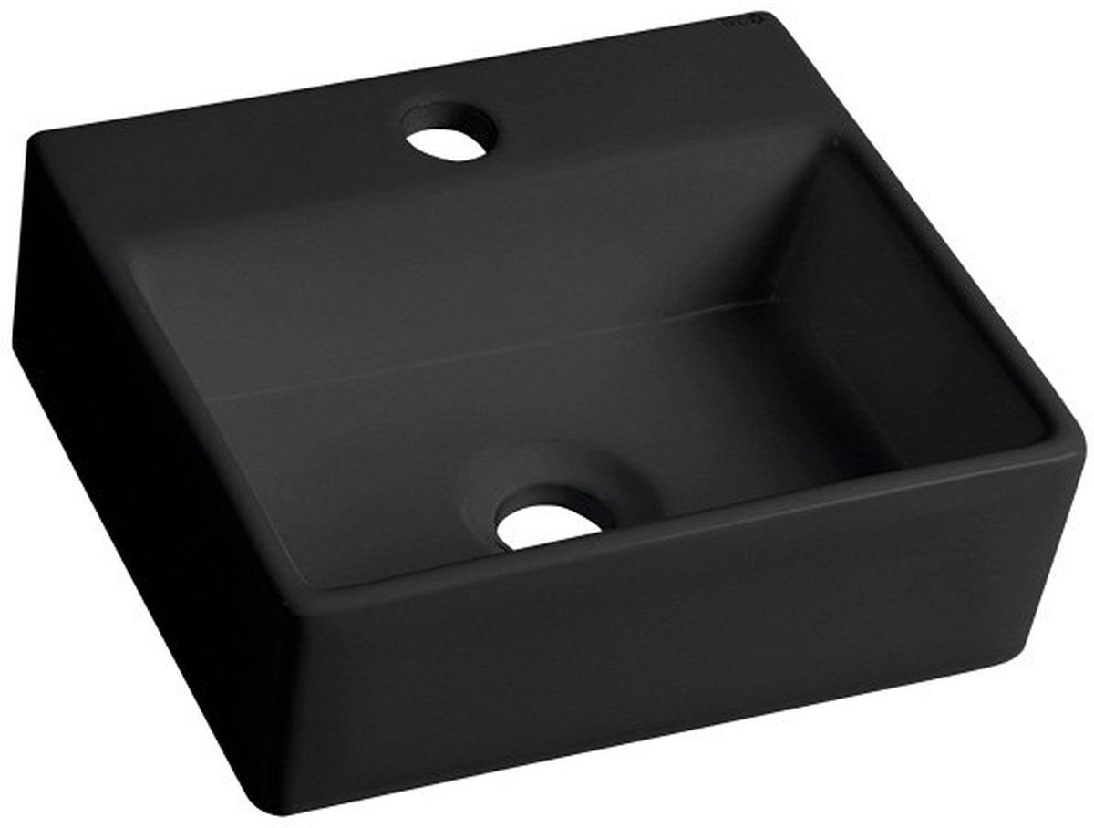 Sapho Small lavabo 33.5x29 cm rettangolare a parete-da appoggio nero BH7002B