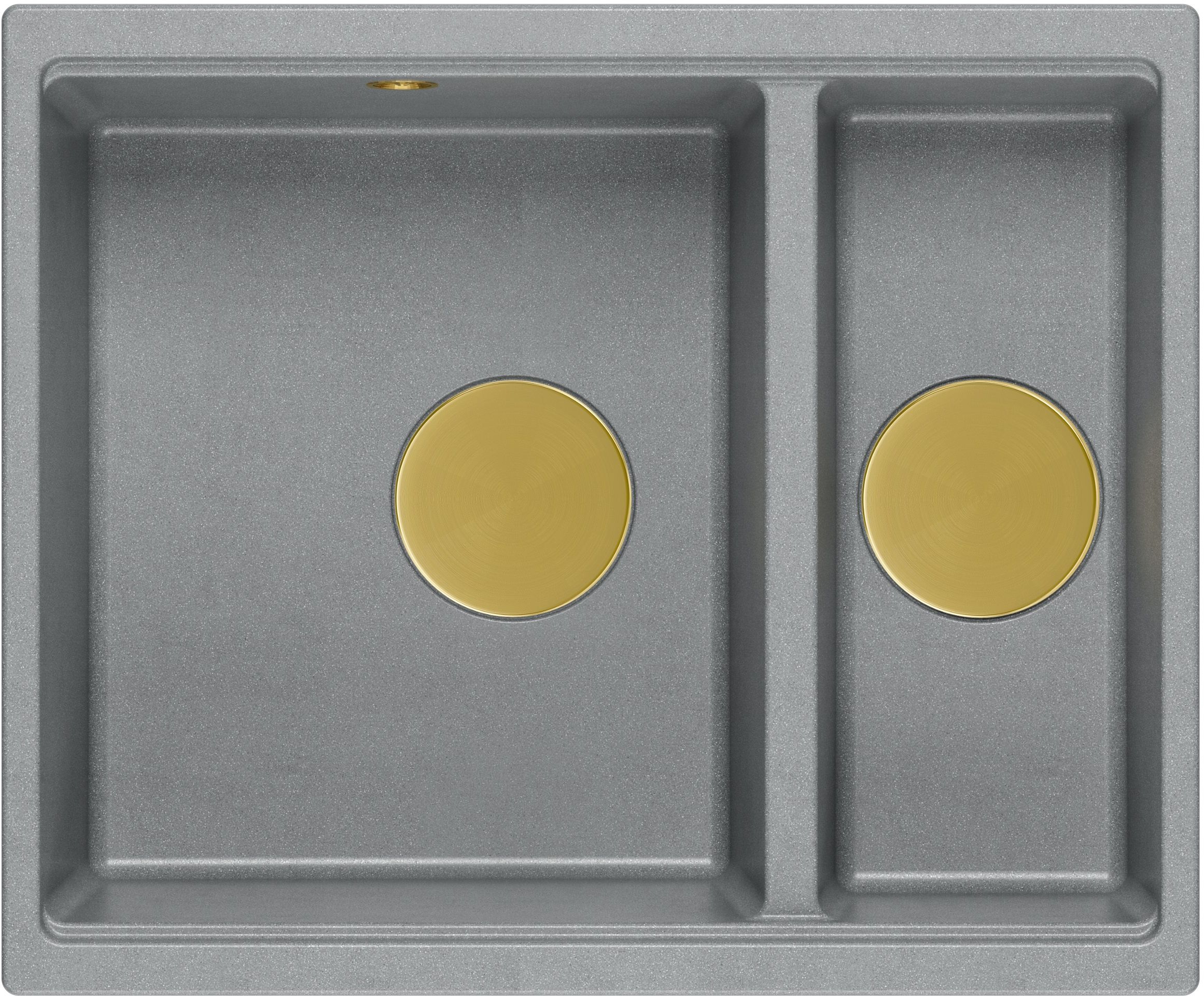 Quadron Logan lavello graniteq 55x46 cm grigio/grafite/inox HCQL5646U5-G1_U