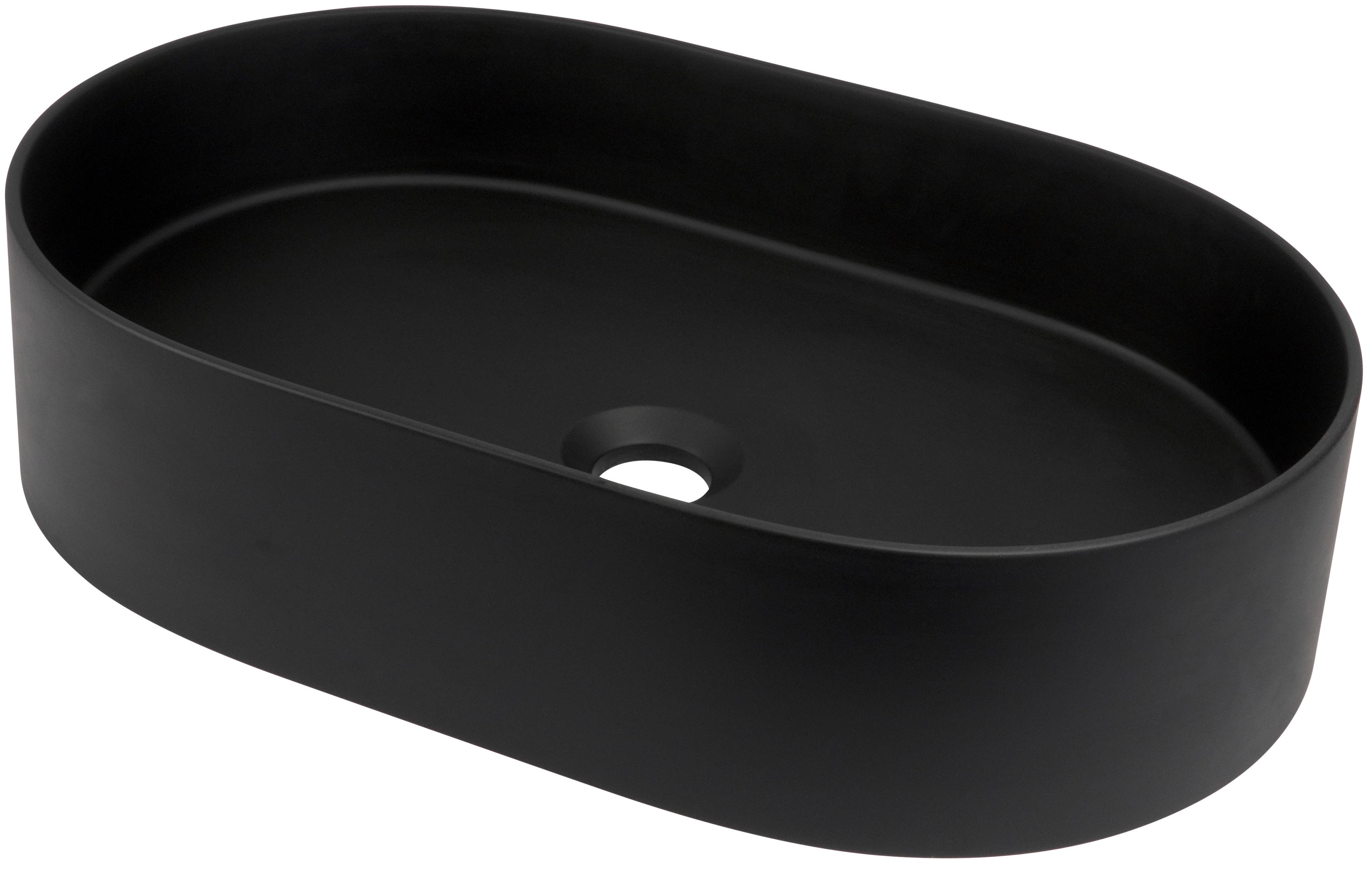 Deante Silia lavabo 55x35 cm ovale da appoggio nero CQS_NU6S