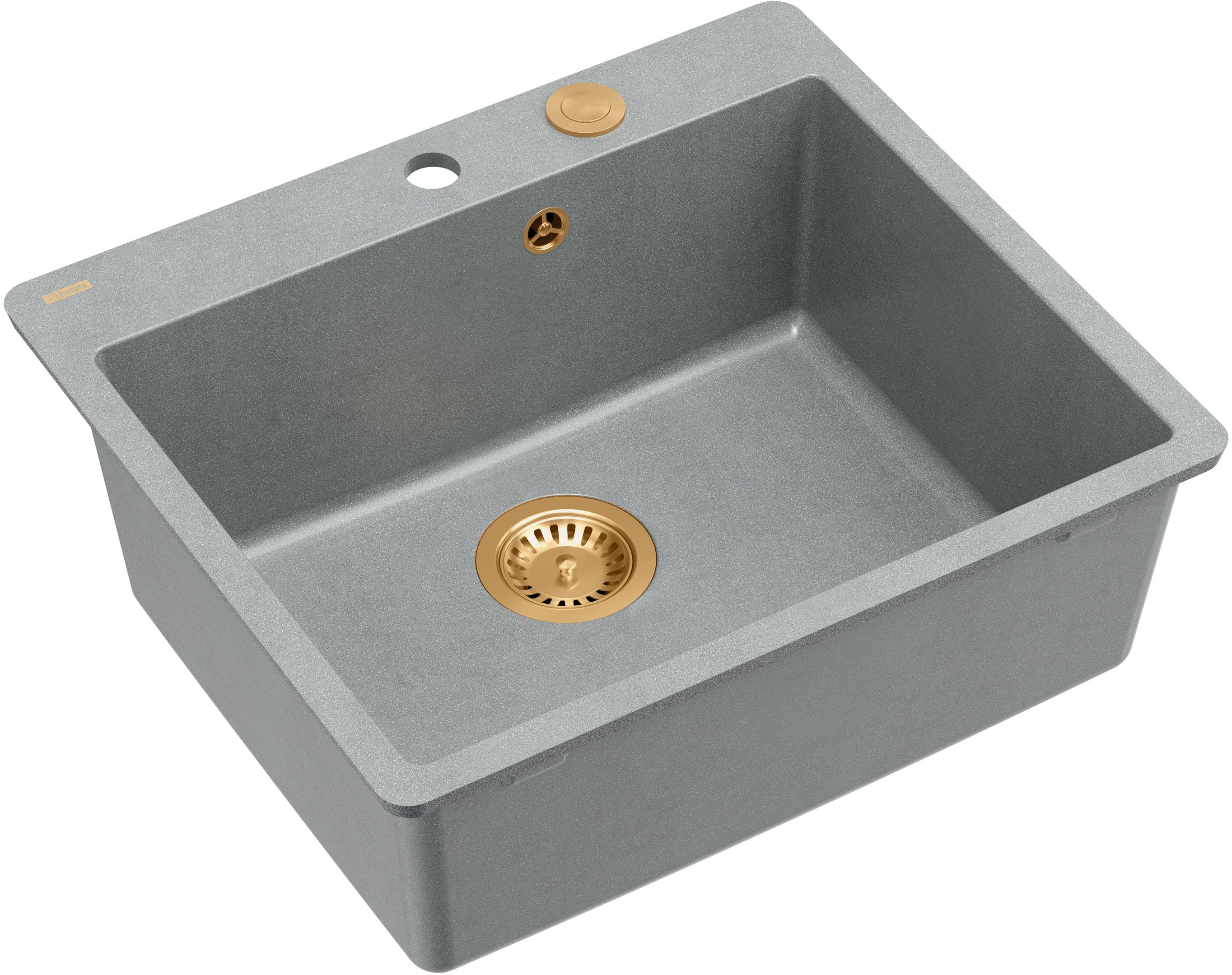 Quadron Morgan lavello graniteq 56.5x49.5 cm grigio/grafite/inox HB8304U5-FM_C1_P2O