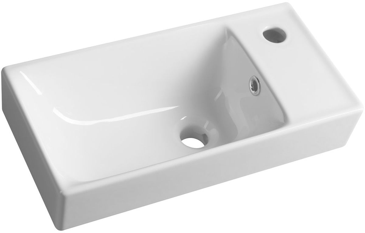 Sapho Nuali lavabo 49.9x24.8 cm rettangolare a parete bianco TU0122