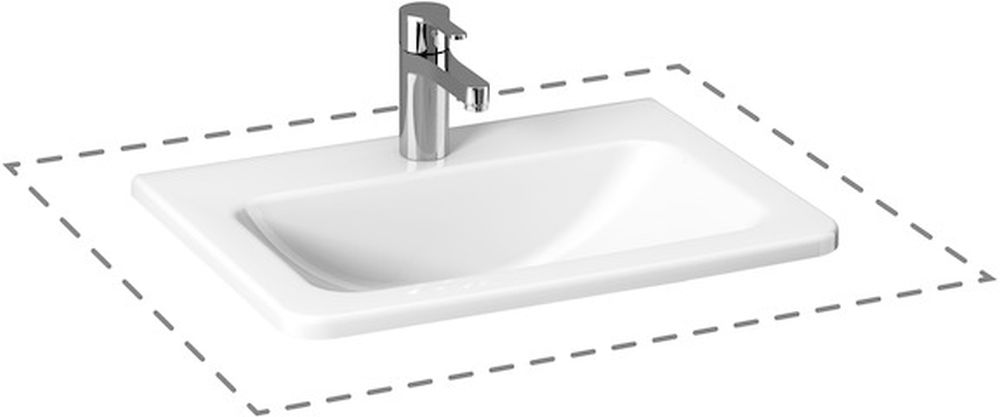 Jika Cubito lavabo 55x41 cm rettangolare da incasso bianco H8174221001041