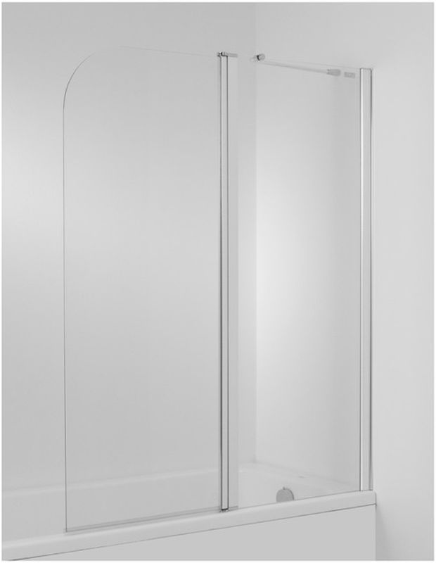Jika Cubito parete vasca 115 cm 2 ante argento lucida/vetro trasparente H2574260026681
