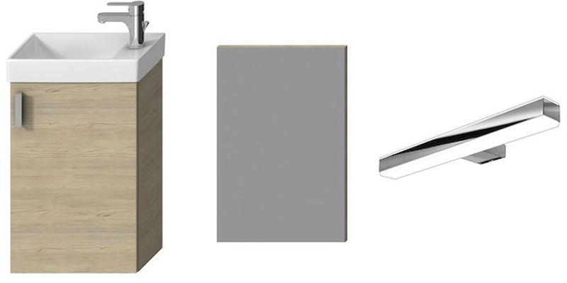Jika Petit lavabo con armadietto e specchio 38.6 cm frassino H45J5141755141
