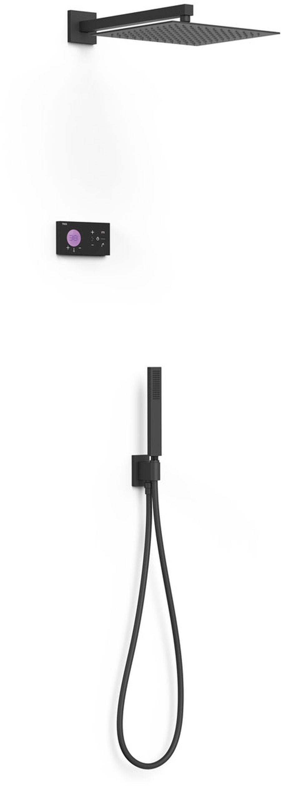 Tres Shower Technology set doccia da incasso con termostato con soffione nero 09288563NM