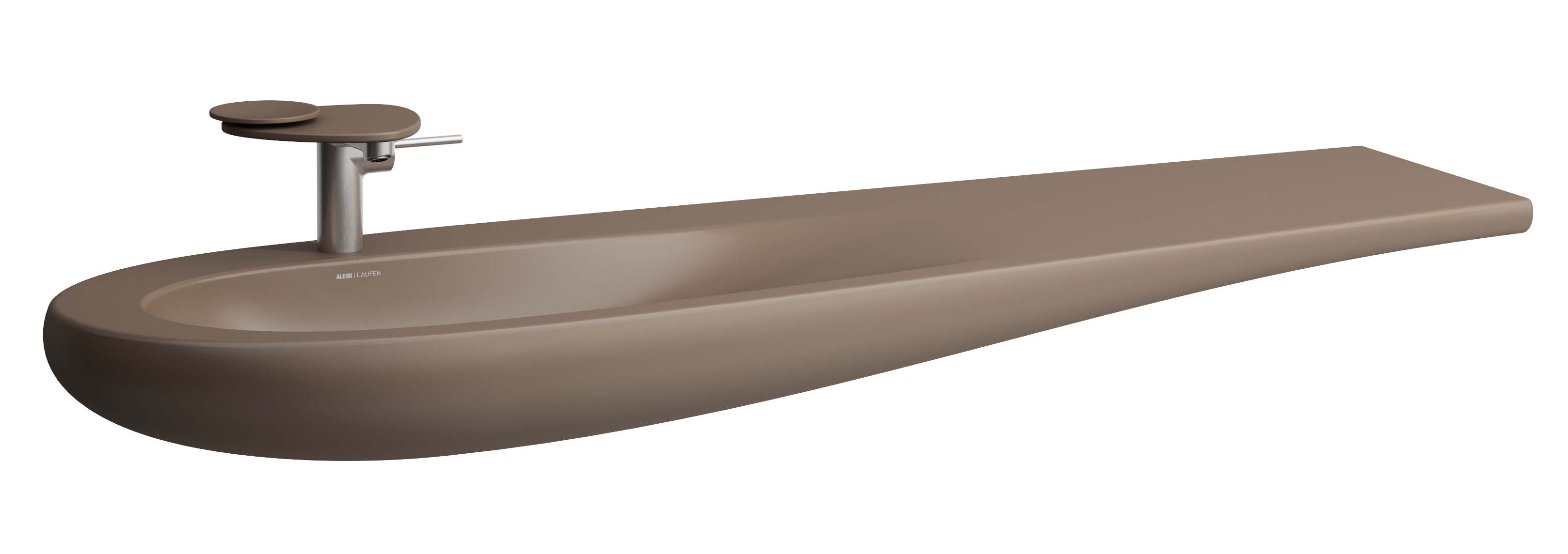 Laufen Il Bagno Alessi lavabo 160x50 cm a parete-da mobile marrone/beige opaca H8149711881041
