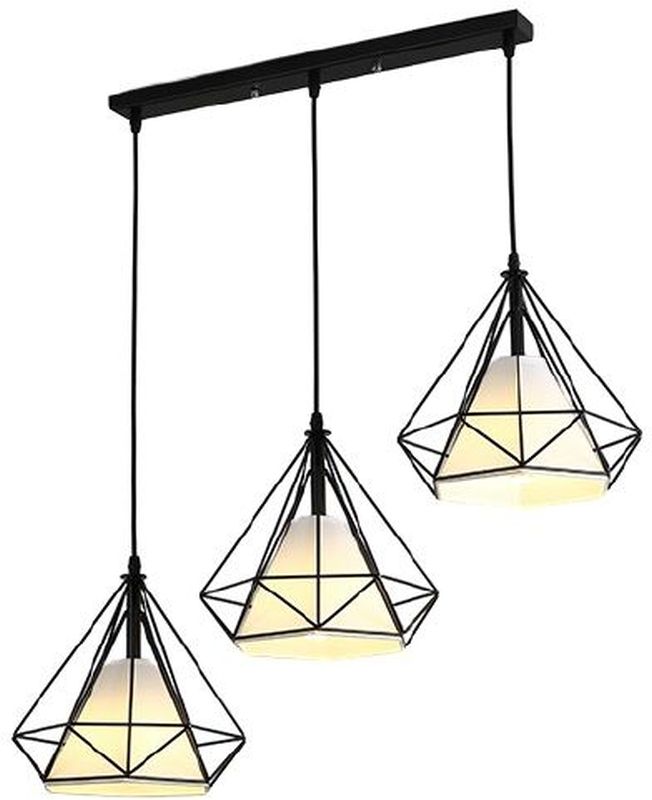 Abigali Diamond lampada sospesa 3x60 W bianco-nero CHNR3L-E27