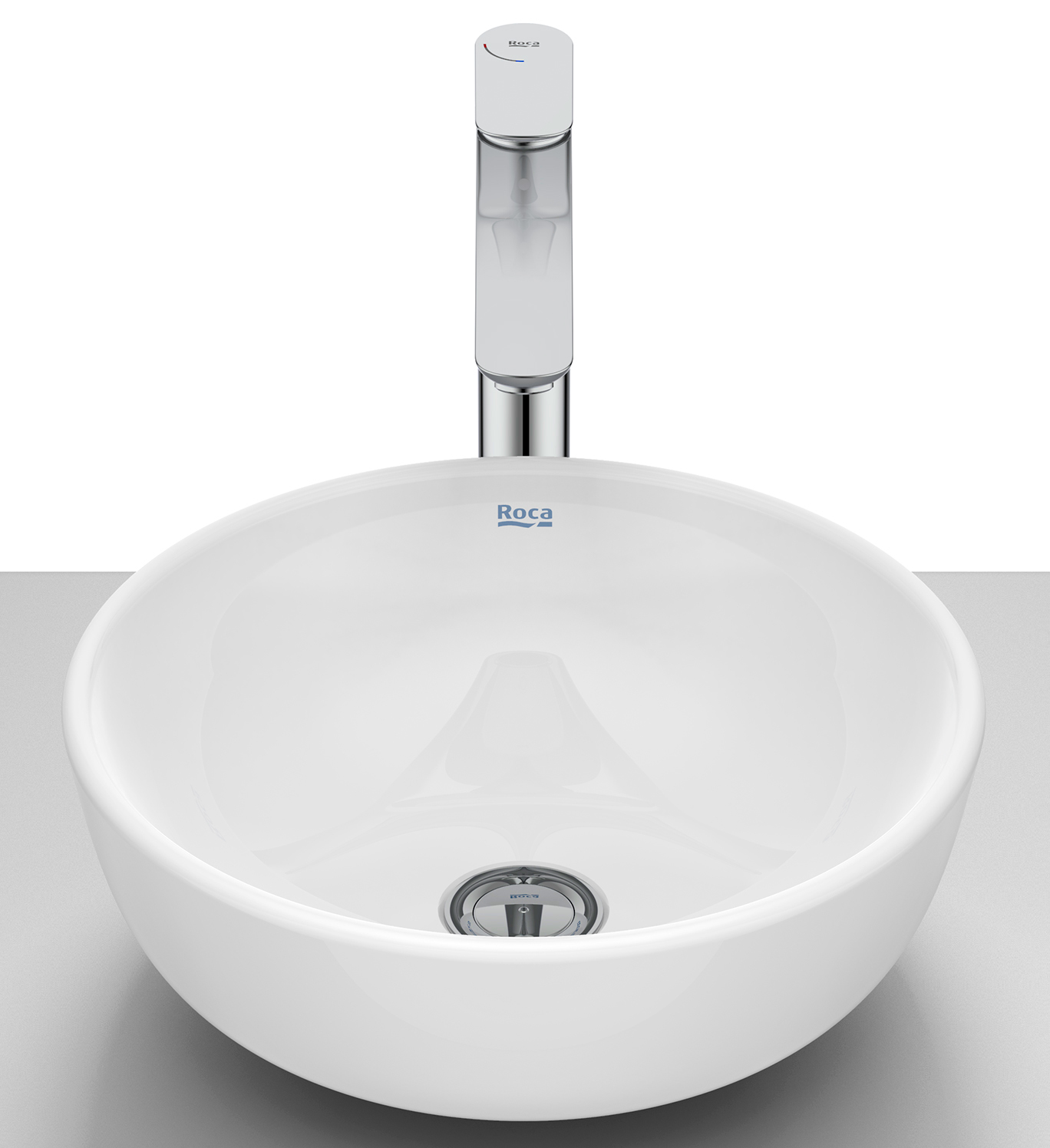 Roca Optica lavabo 35.2x35.2 cm rotonda da appoggio bianco A327C12000