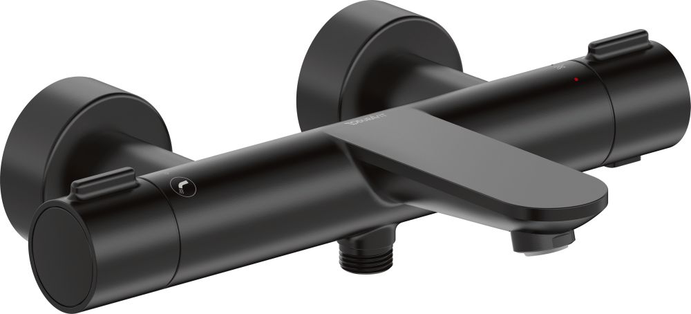 Duravit Wave rubinetto per vasca e doccia a parete con termostato nero WA5220000046