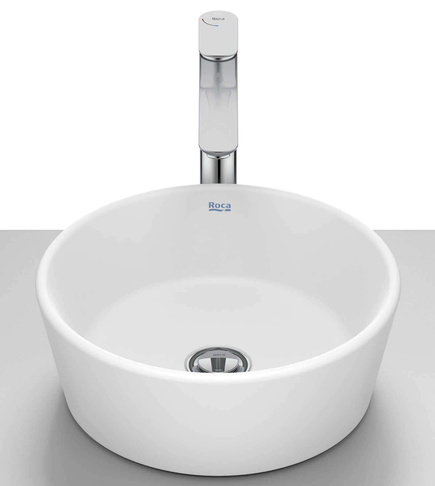 Roca Optica lavabo 35x35 cm rotonda da appoggio bianco A327B15620