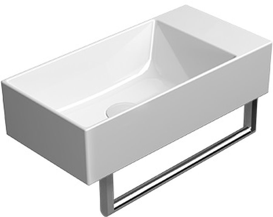 GSI Kube X lavabo 50x25 cm rettangolare a parete-da appoggio bianco 9486011