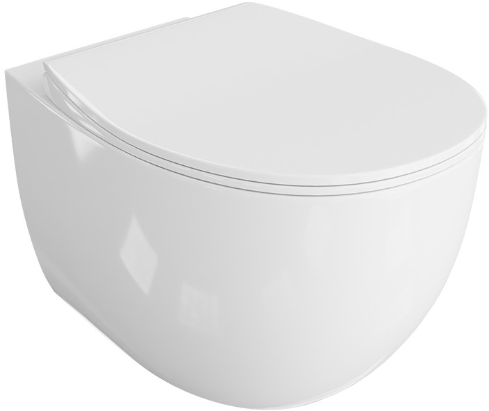 LaVita Mondo vaso wc con copriwater a discesa lenta sospeso senza brida bianco lucida 5900378335443