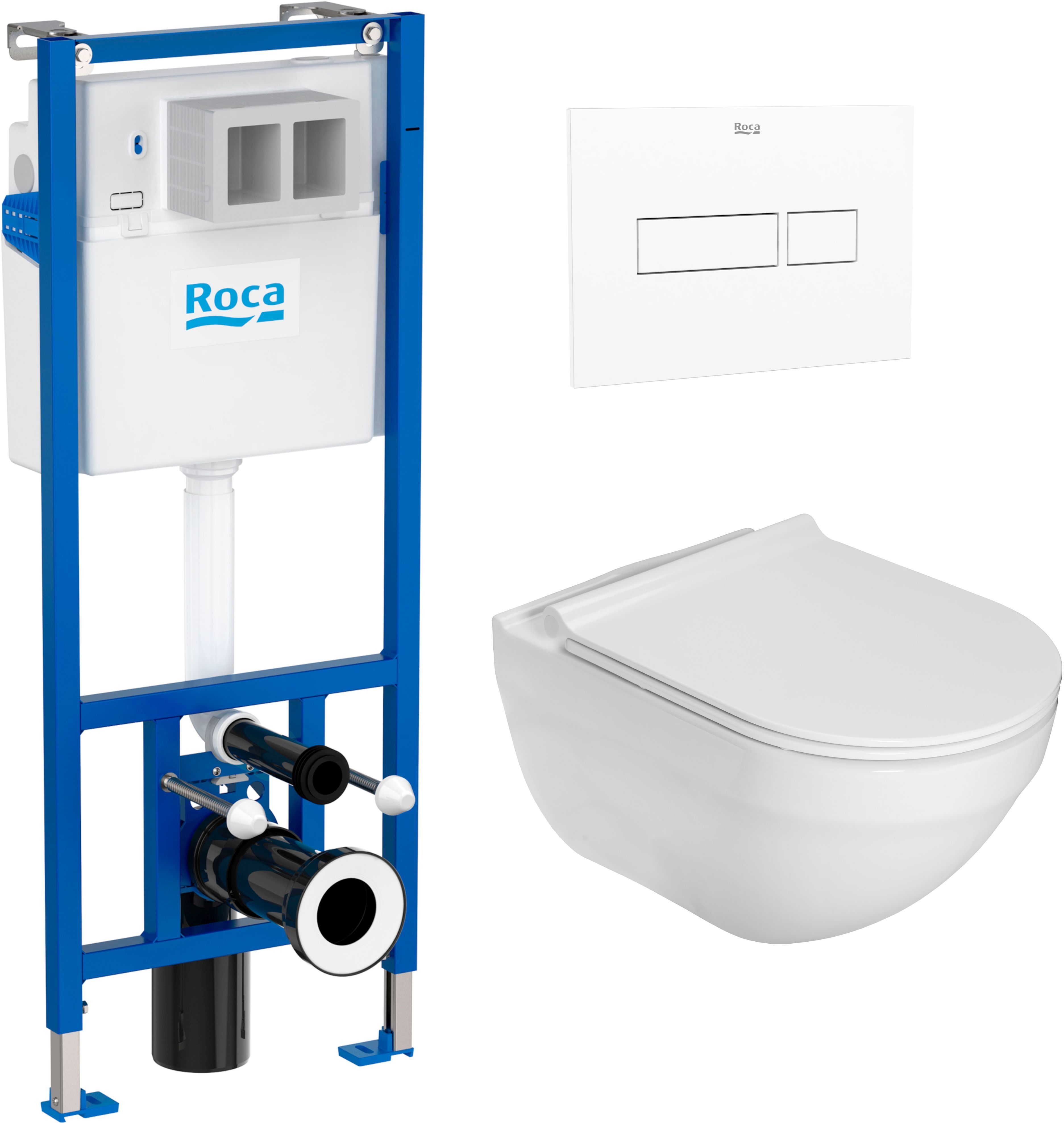Set vaso WC Roca Hebe A34H138000, modulo di installazione Roca Duplo Nova A890020020, A890220200