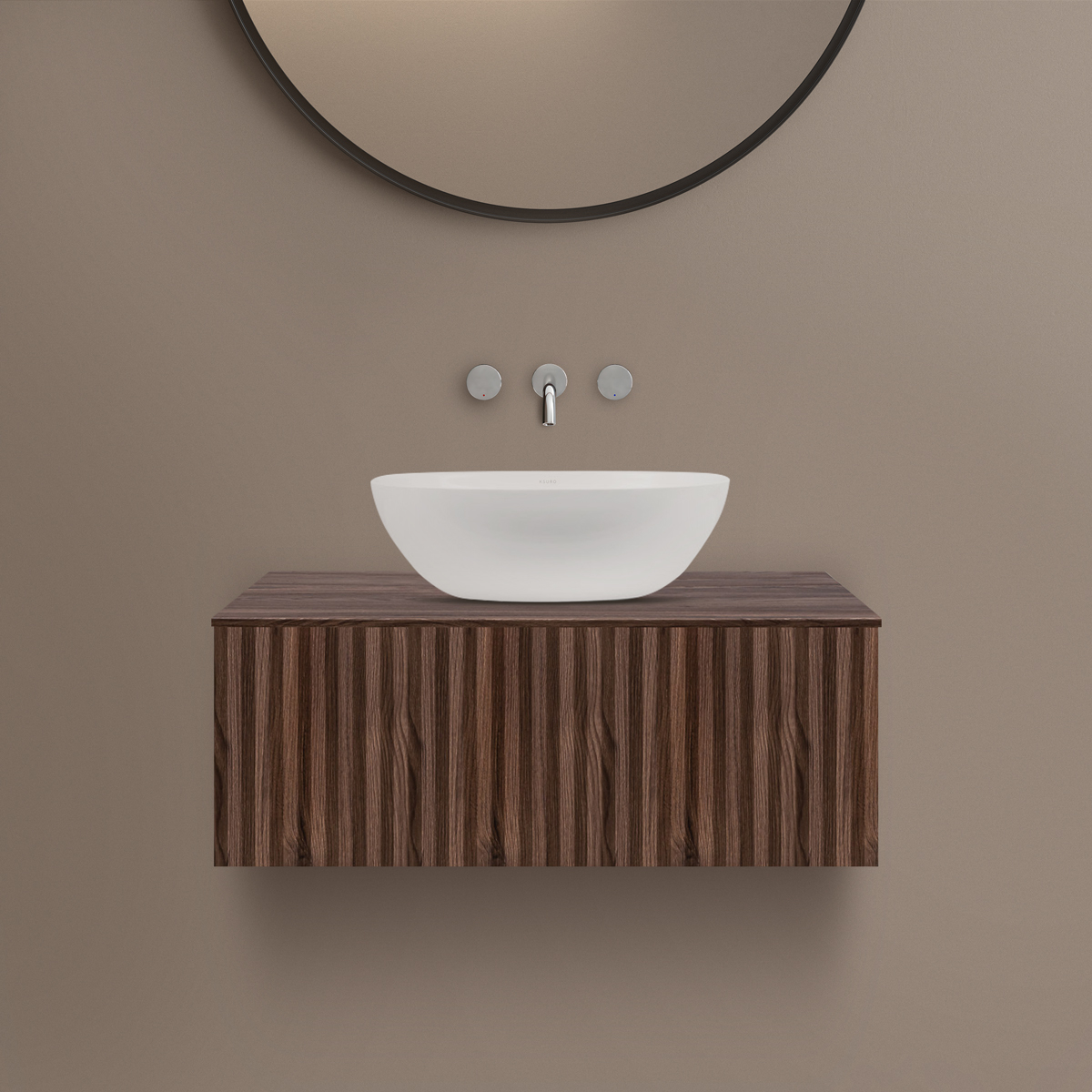 Ksuro 02 armadietto 80x46.6x30 cm sottolavabo sospeso noce 50003060