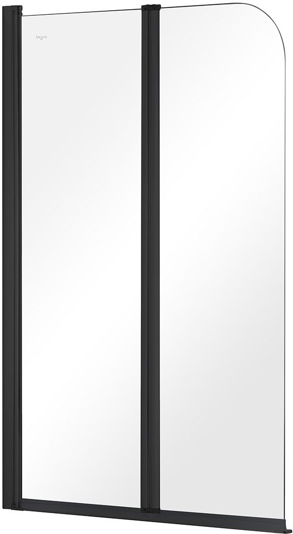 Besco Prime Black parete vasca 90 cm 2 ante nero opaca/vetro trasparente PNPB-2S