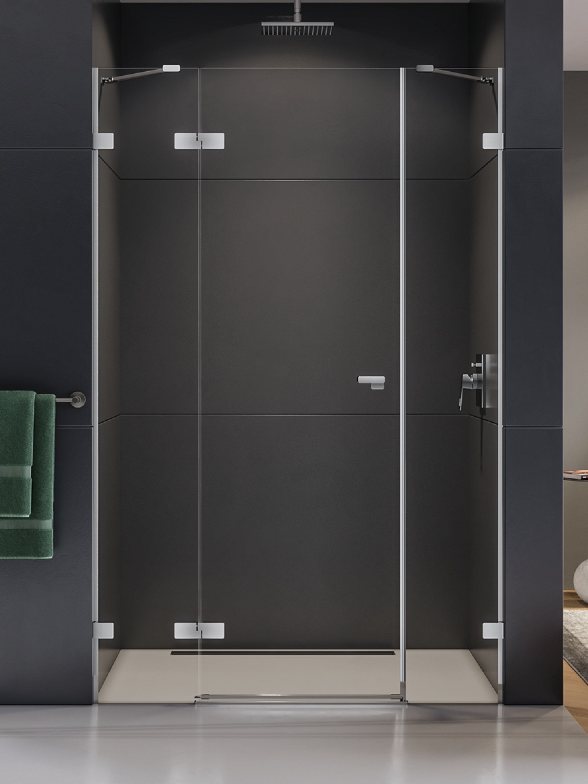 New Trendy Eventa porta doccia 130 cm a battente cromo lucida/vetro trasparente EXK-4462
