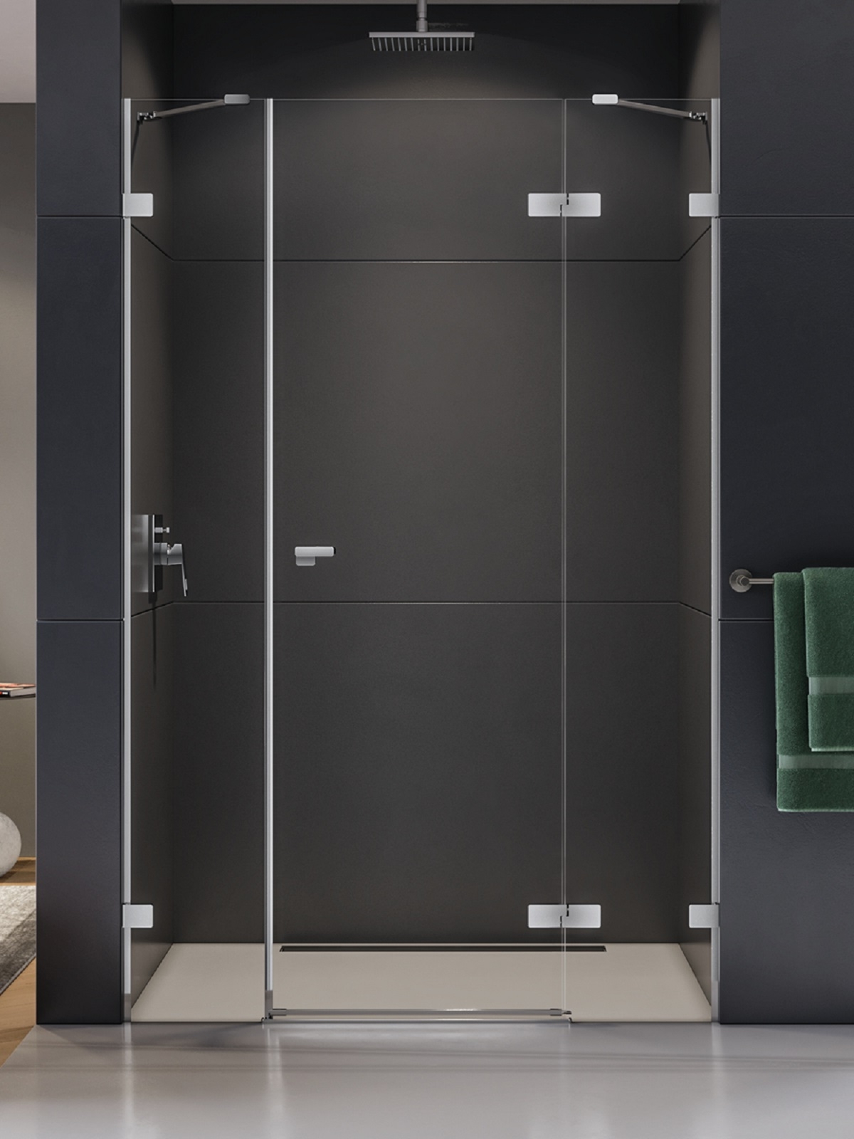 New Trendy Eventa porta doccia 130 cm a battente cromo lucida/vetro trasparente EXK-4463