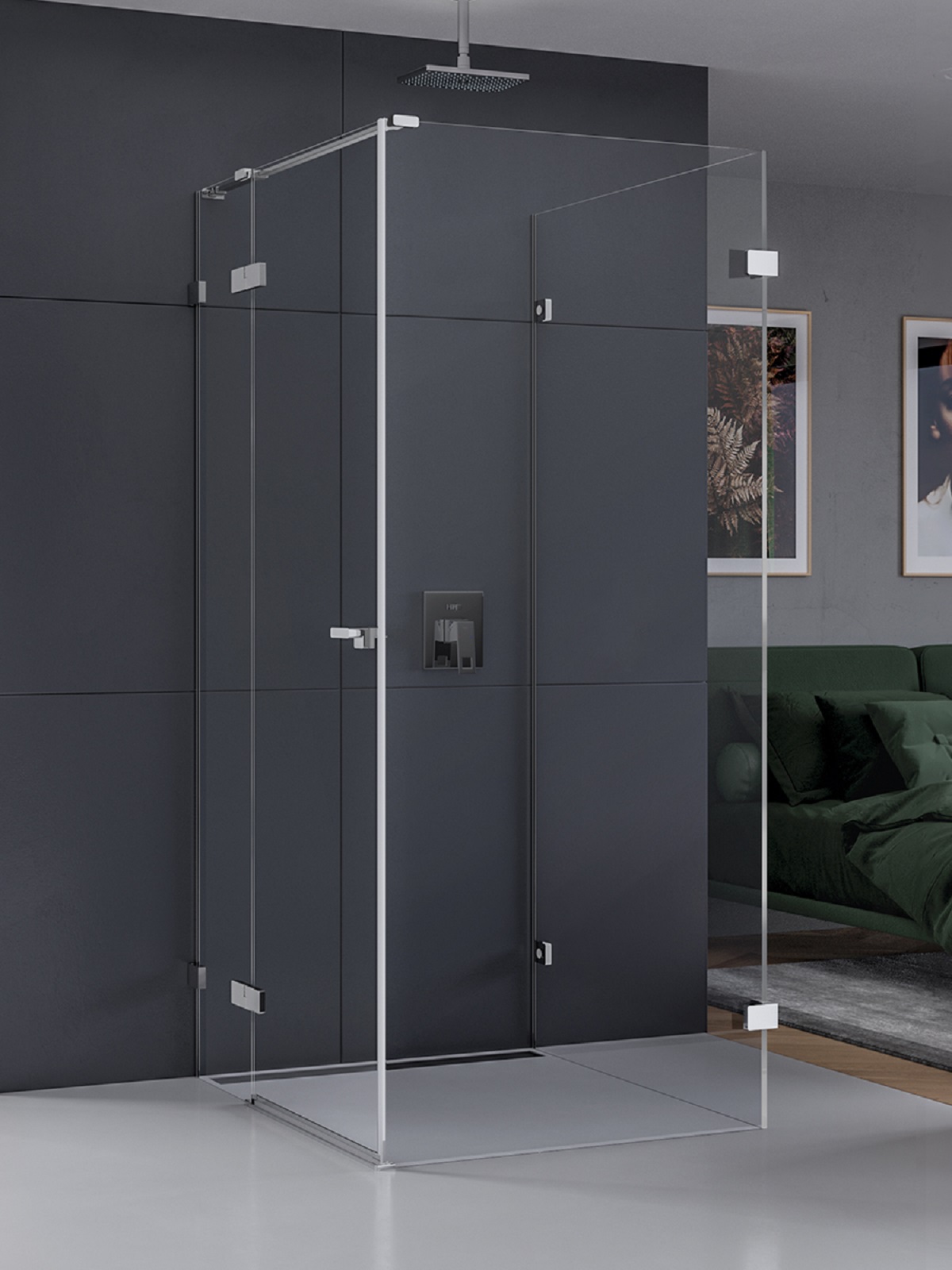 New Trendy Eventa box doccia 100x80 cm rettangolare cromo lucida/vetro trasparente EXK-4599