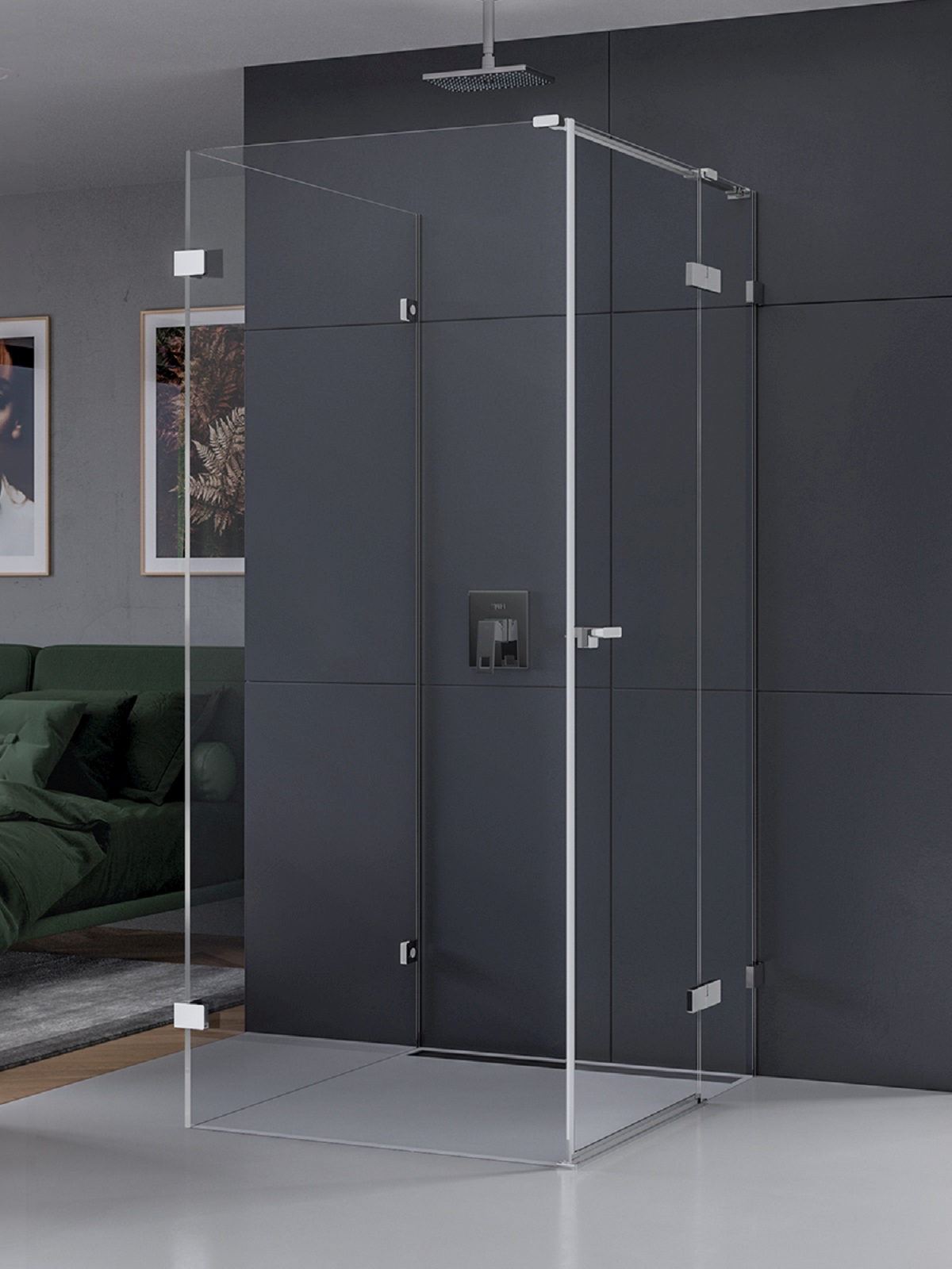 New Trendy Eventa box doccia 100x80 cm rettangolare cromo lucida/vetro trasparente EXK-4608