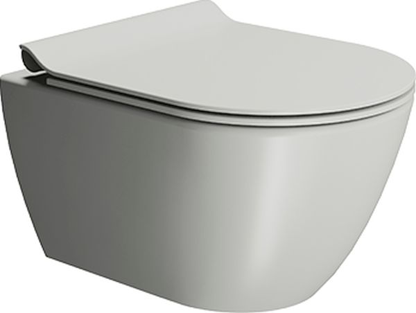 GSI Pura vaso wc sospeso senza brida grigio opaco 881617