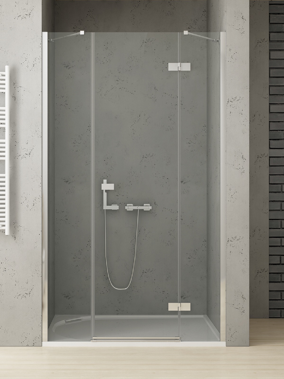 New Trendy Reflexa porta doccia 150 cm a battente cromo lucida/vetro trasparente EXK-5080