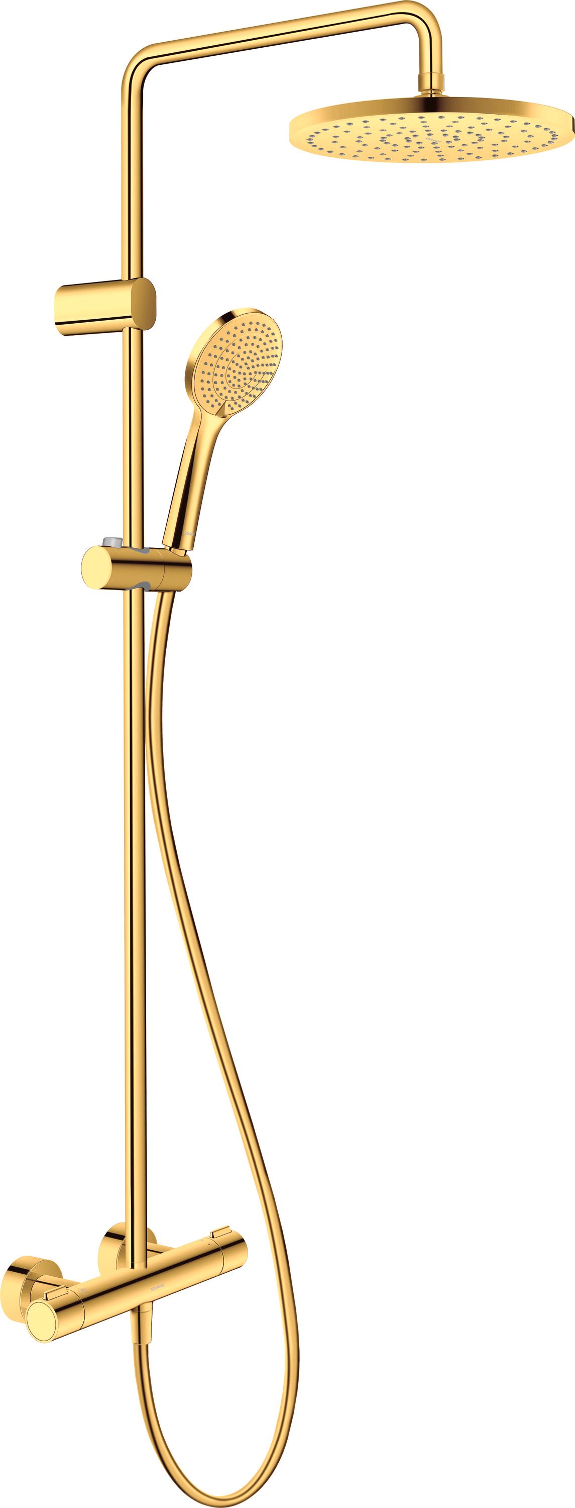 Duravit Shower Systems set doccia a parete con termostato oro TH4282008034