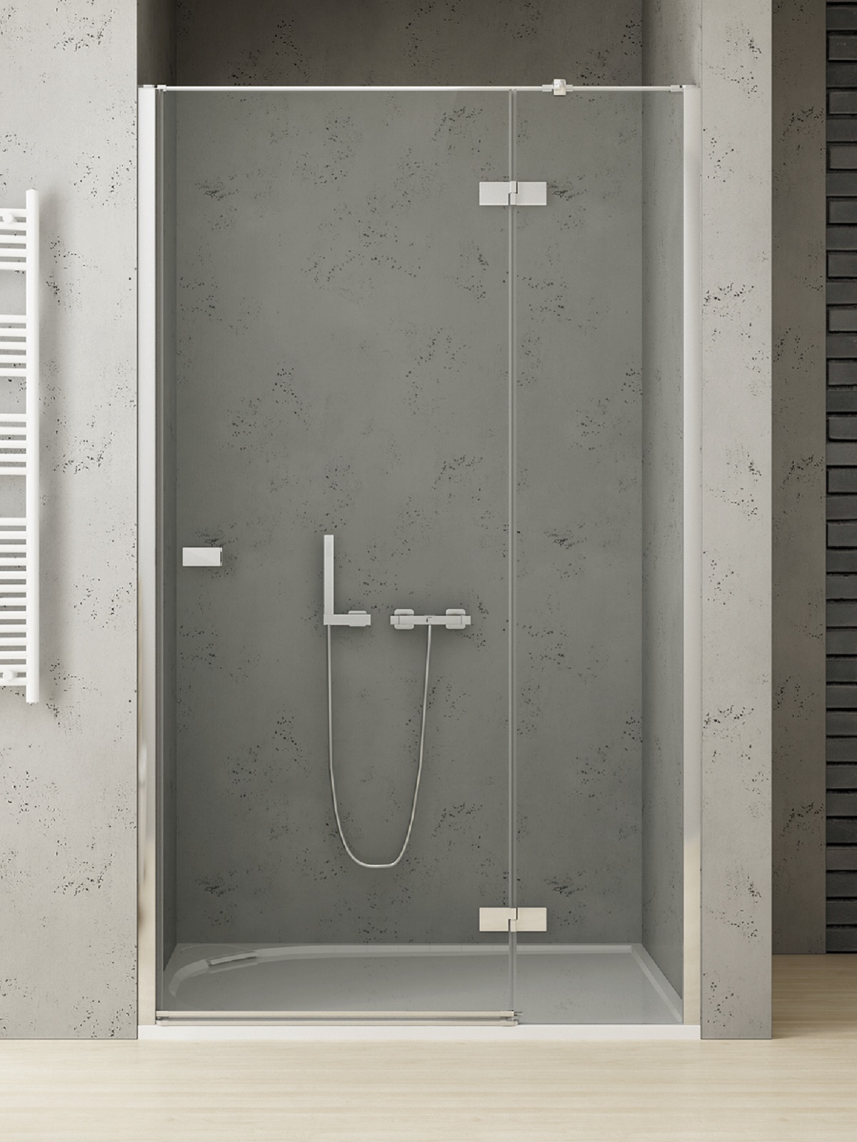 New Trendy Reflexa porta doccia 80 cm a battente cromo lucida/vetro trasparente EXK-5058