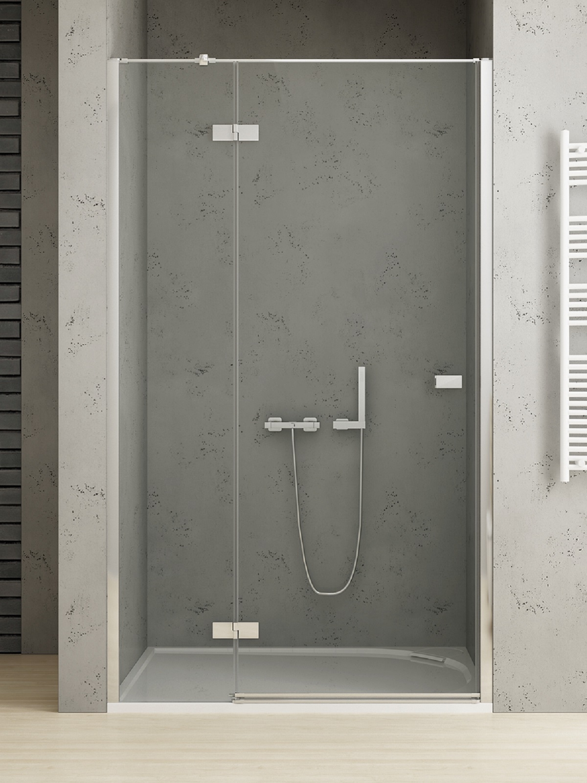 New Trendy Reflexa porta doccia 90 cm a battente cromo lucida/vetro trasparente EXK-5059