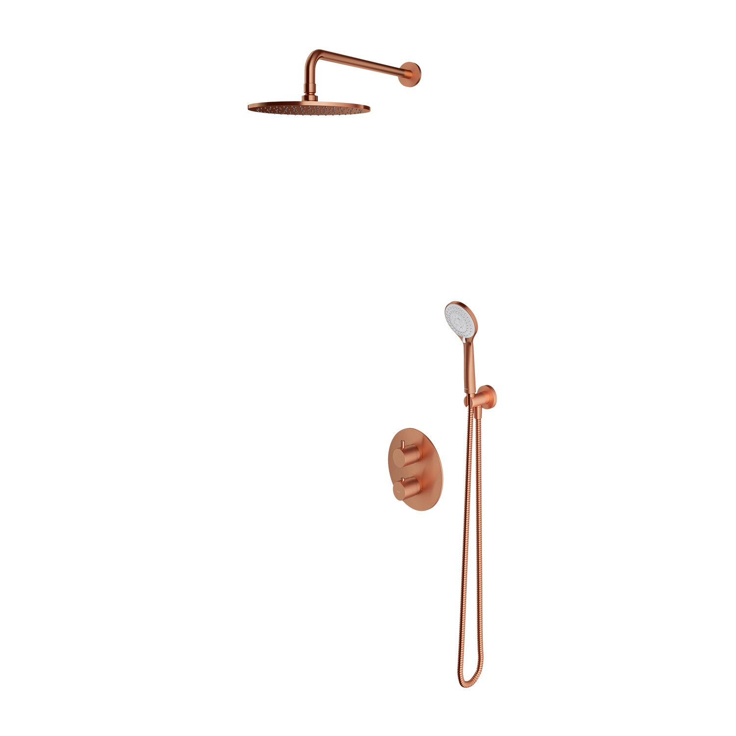 Omnires Y set doccia da incasso con termostato con soffione rame SYSYT05CPB