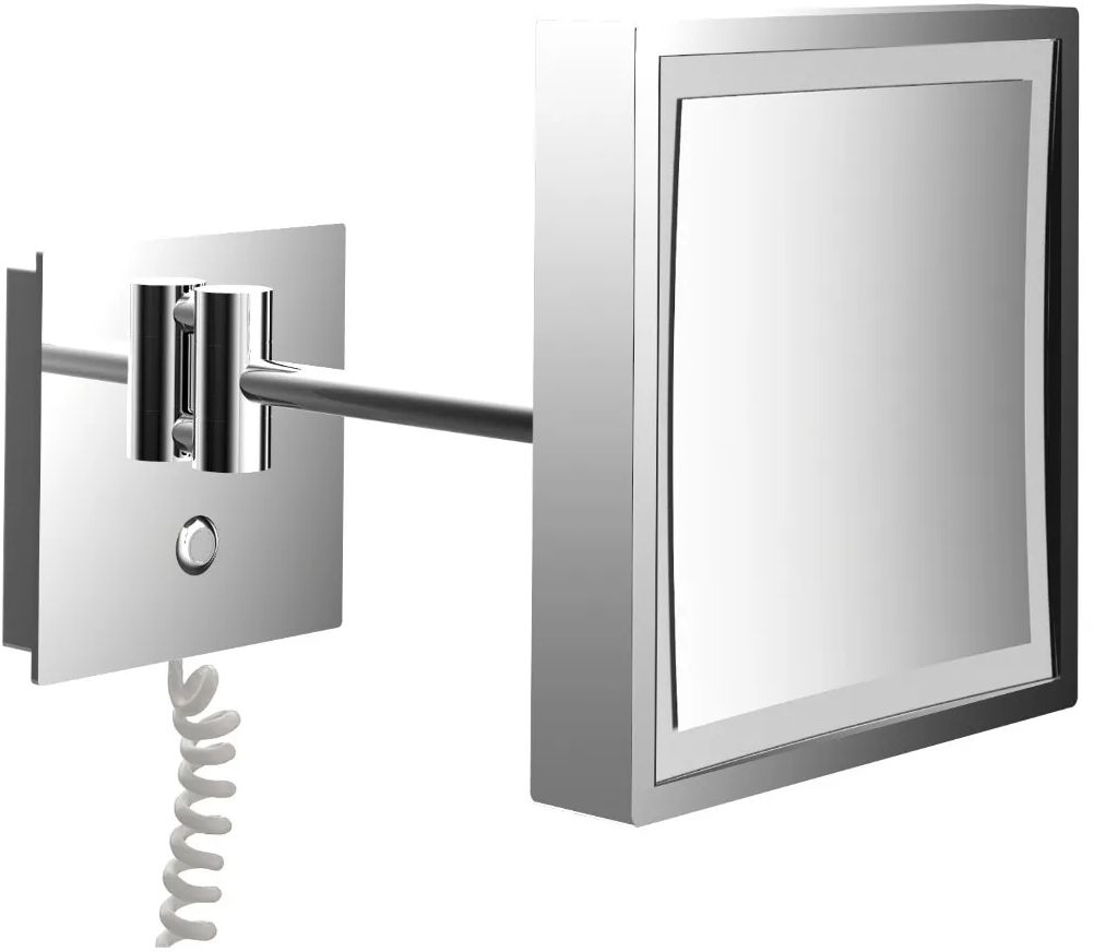 Emco Pure (LED) specchietto per trucco 20x20 cm quadrata cromo 109406010