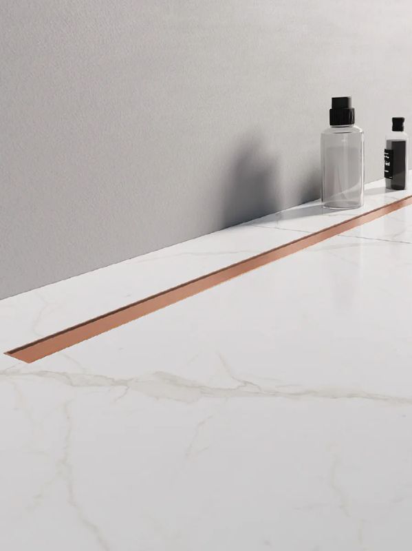 New Trendy Visio Slim Copper Brushed canalina lineare 90 cm rame OL-0099