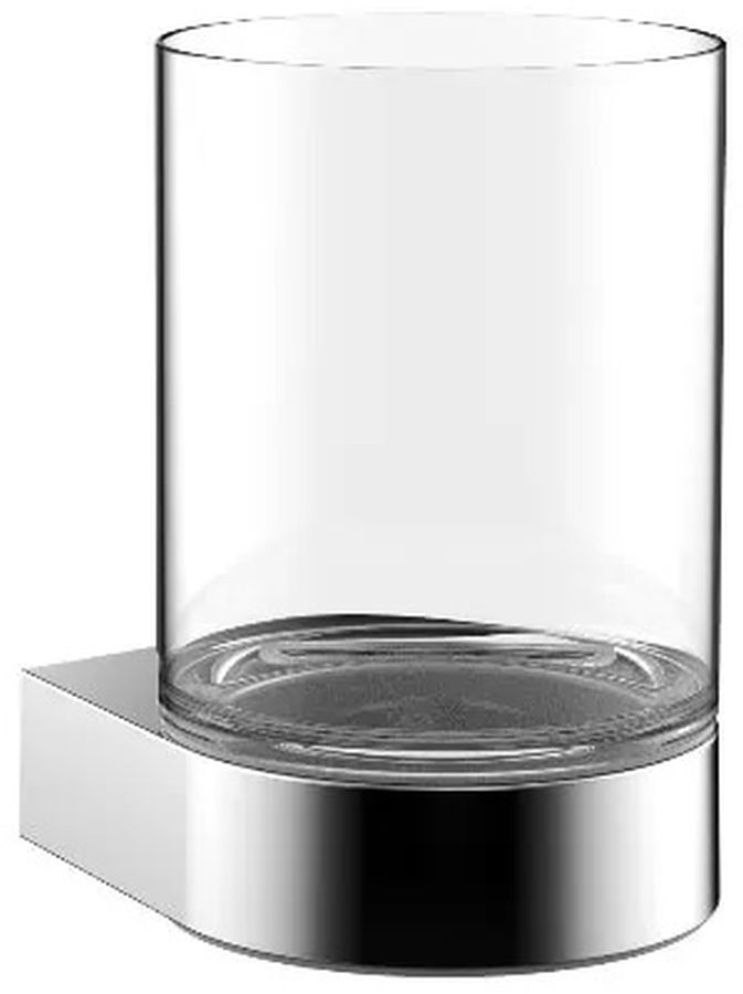 Emco Flow bicchiere per lavarsi i denti trasparente-cromo 272000100