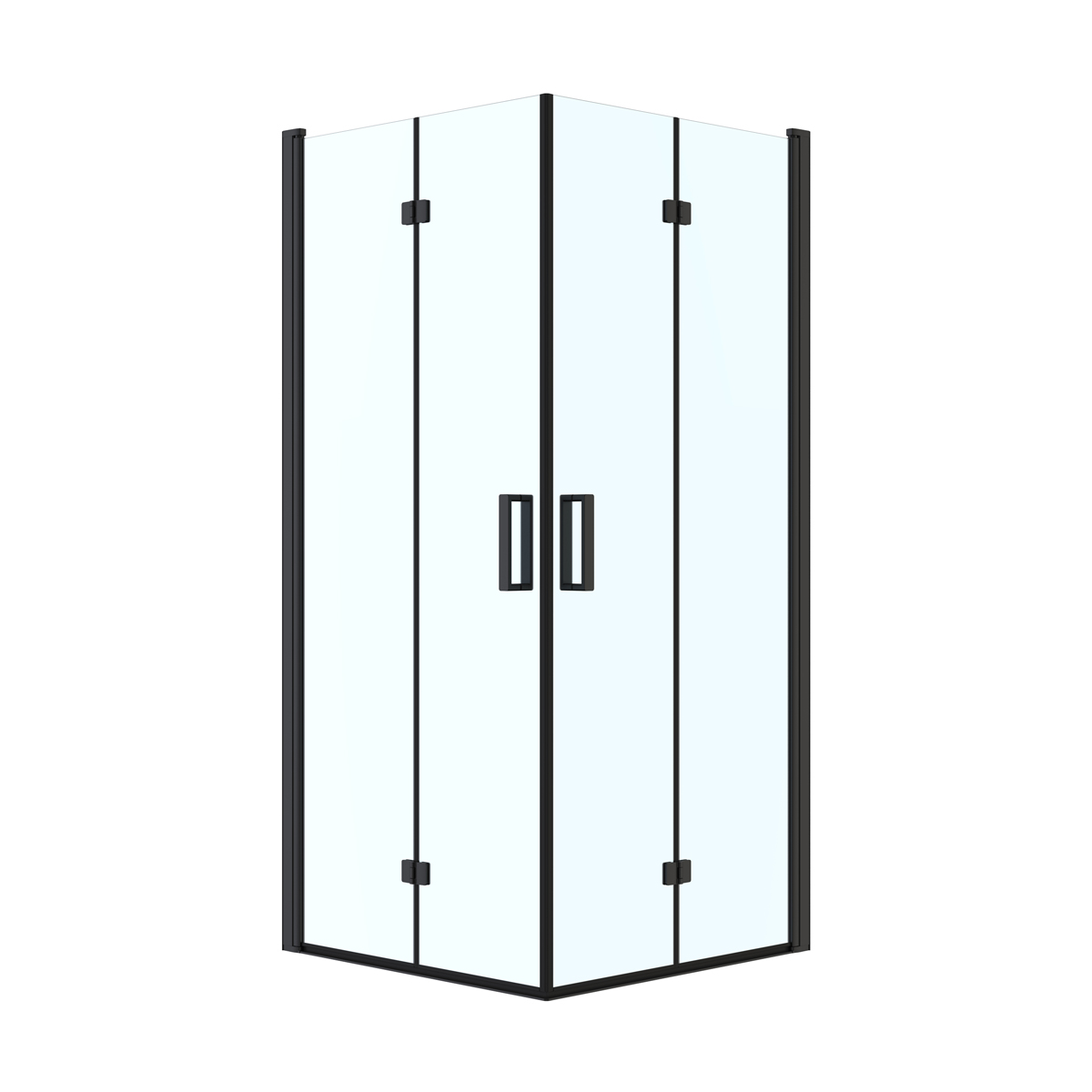 Oltens Byske box doccia 80x80 cm quadrato nero opaca/vetro trasparente 20001300