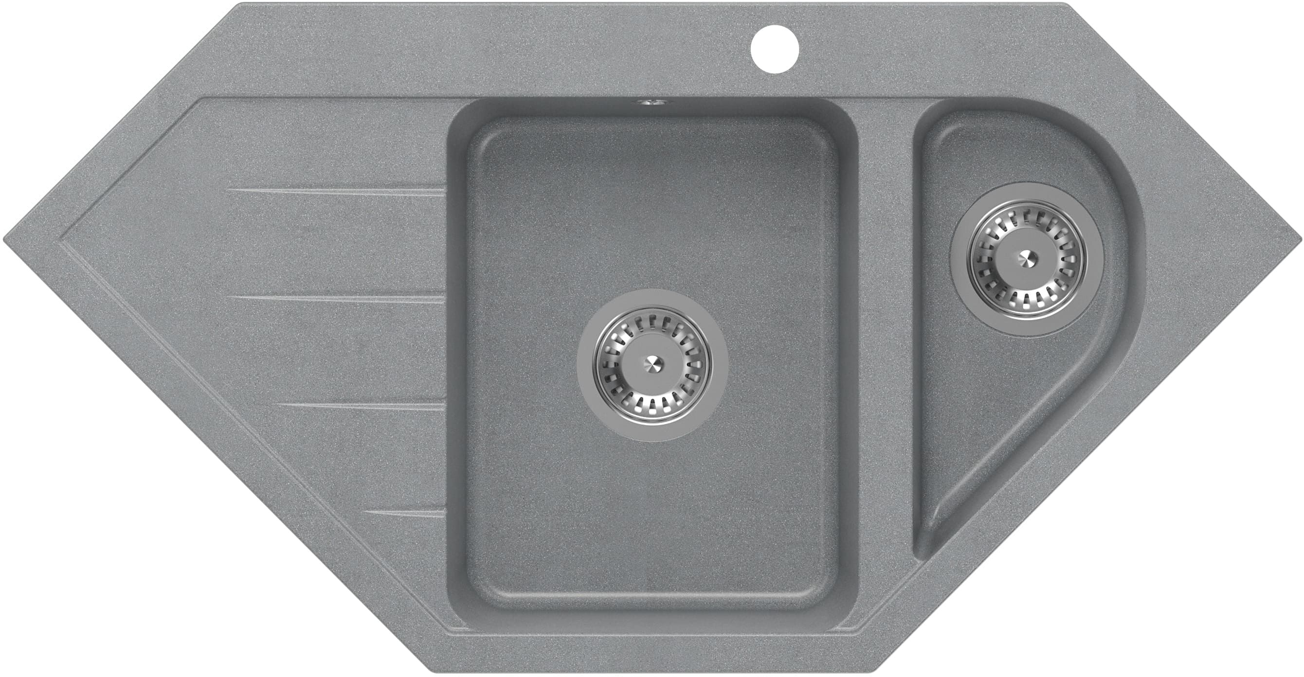Quadron Rick lavello graniteq 95.5x49 cm grigio/grafite/inox HRQ9549SZK
