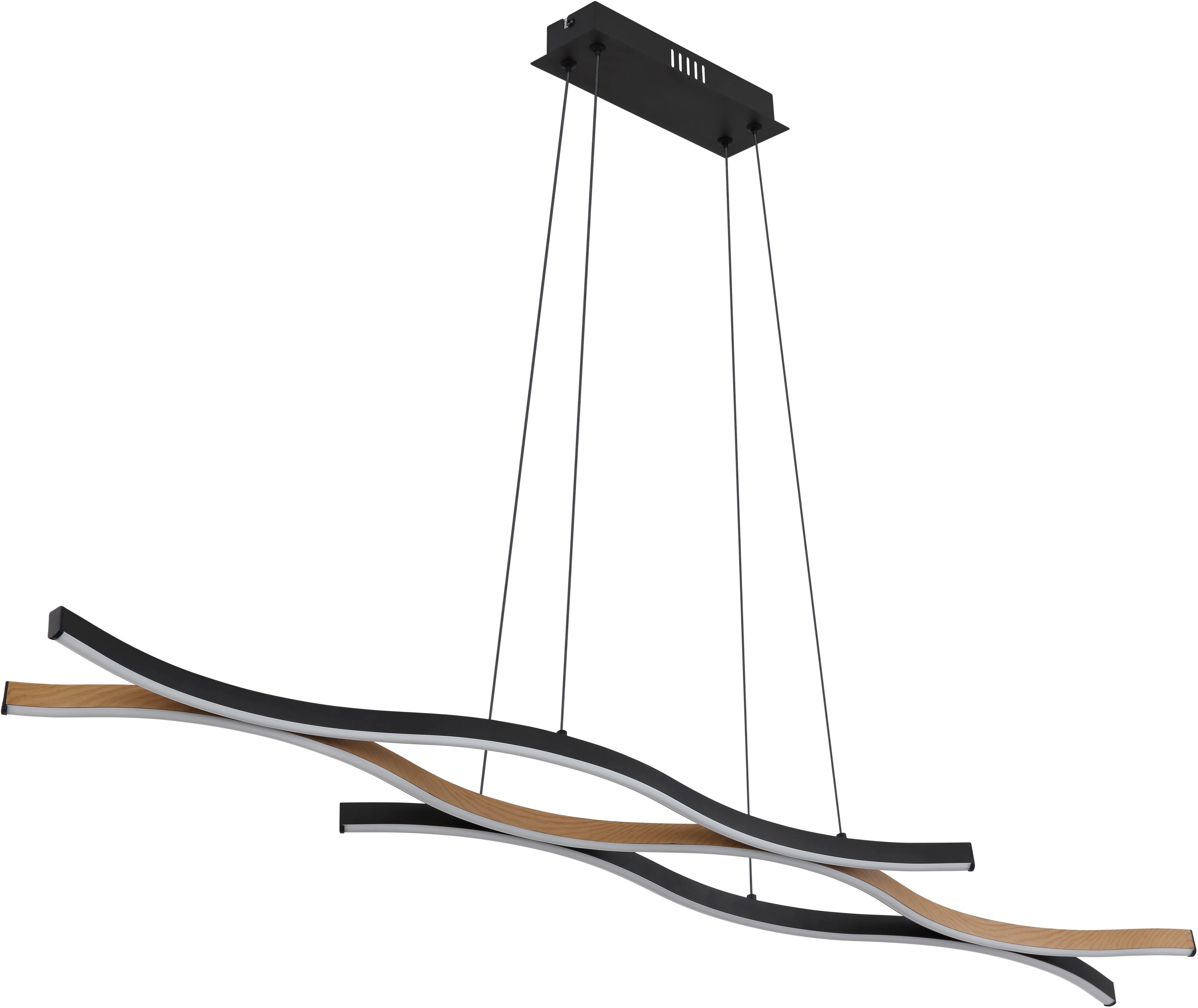 Globo Lighting Geronimo lampada sospesa 3x35 W nero-legno 67206HW