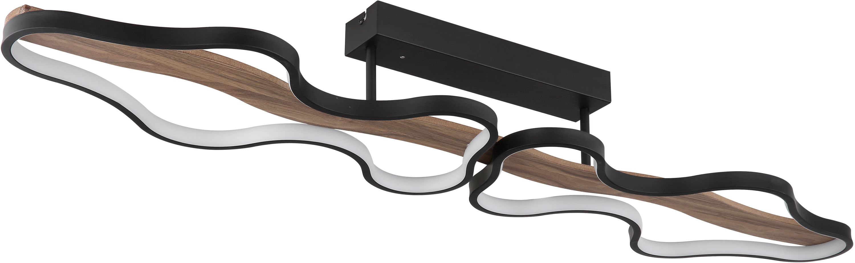 Globo Lighting Bezzy lampada da soffitto 2x36 W nero-legno 67181D1