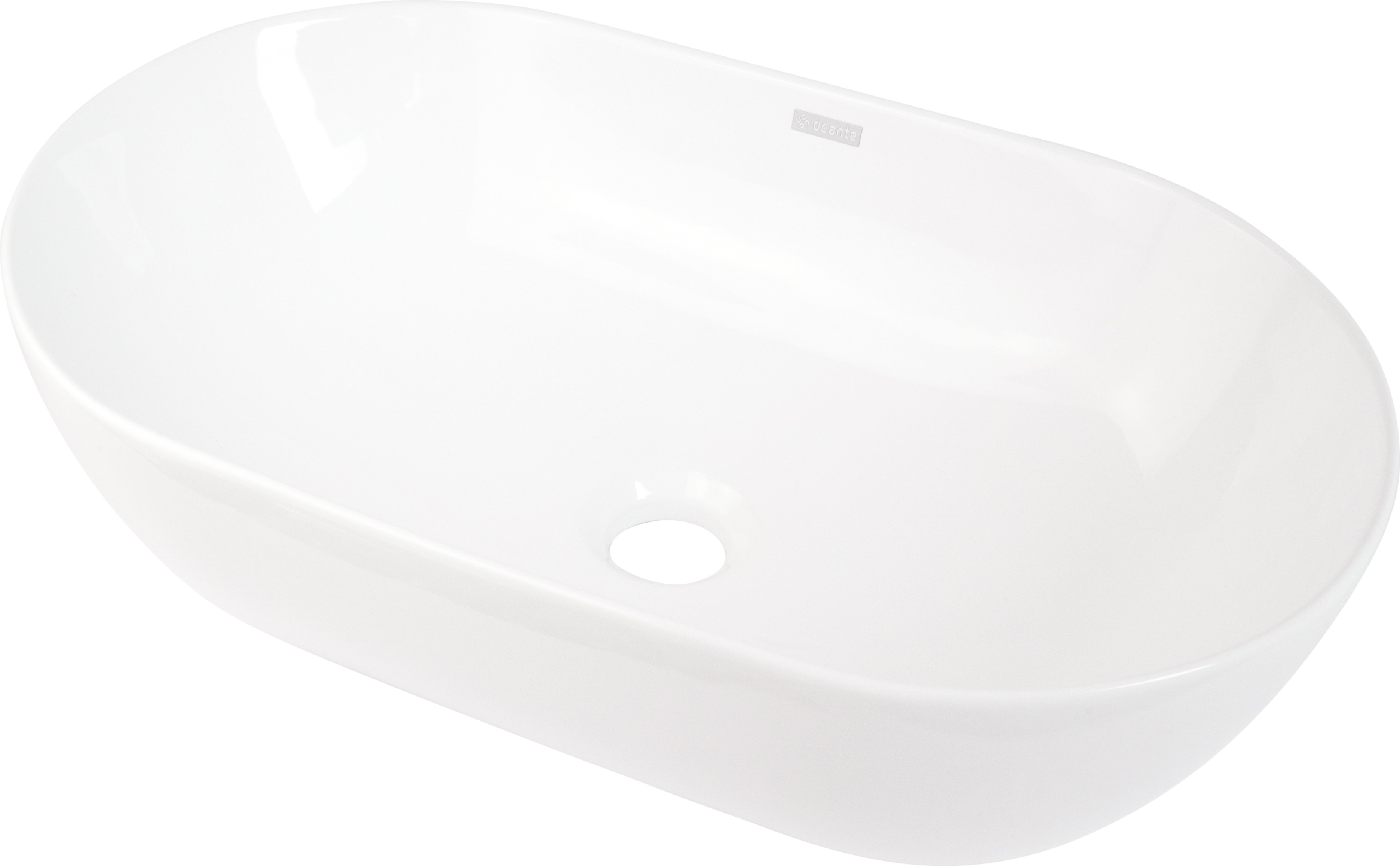 Deante Peonia lavabo 50x30 cm ovale da appoggio bianco CDE6U5S