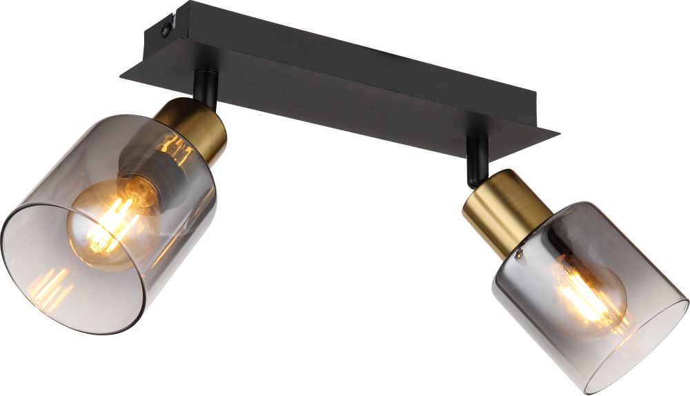 Globo Lighting Hollys lampada da soffitto 2x40 W nero-oro 54310-2