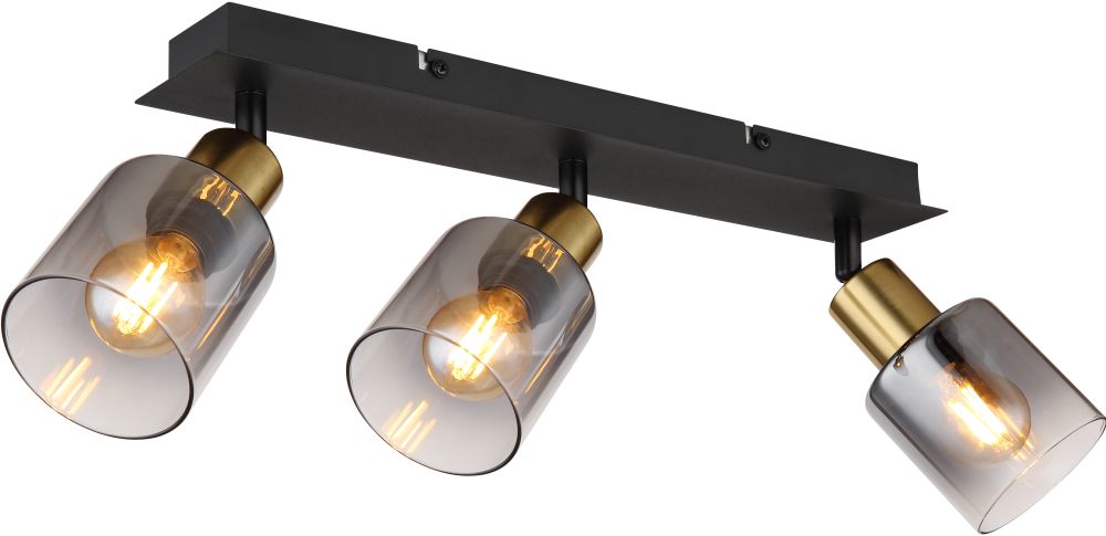 Globo Lighting Hollys lampada da soffitto 3x40 W nero-oro 54310-3