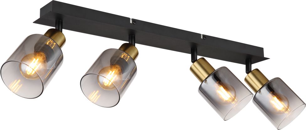 Globo Lighting Hollys lampada da soffitto 4x40 W nero-oro 54310-4
