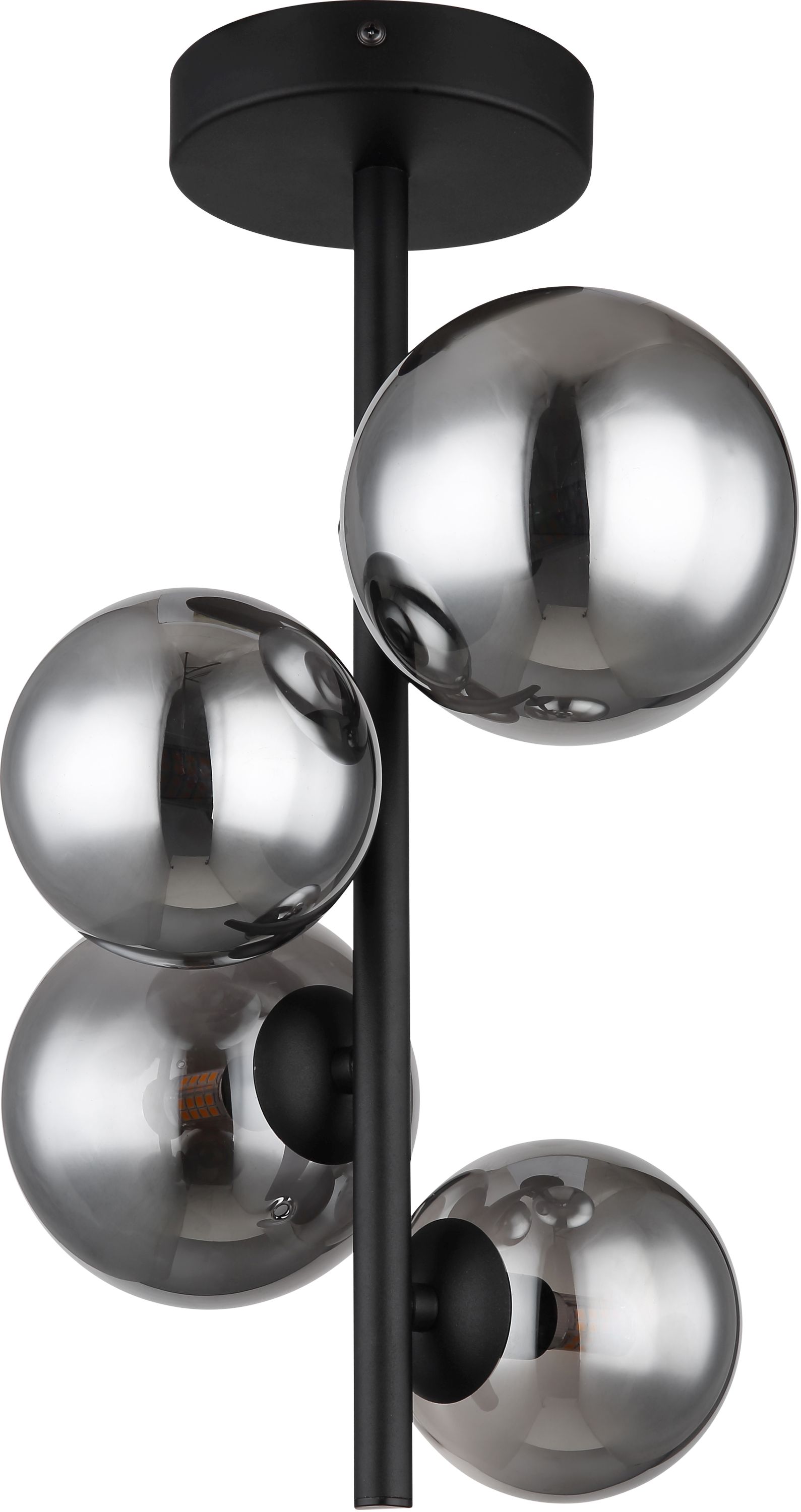 Globo Lighting Riha lampada da soffitto 4x3.5 W nero-fumé 56133-4D